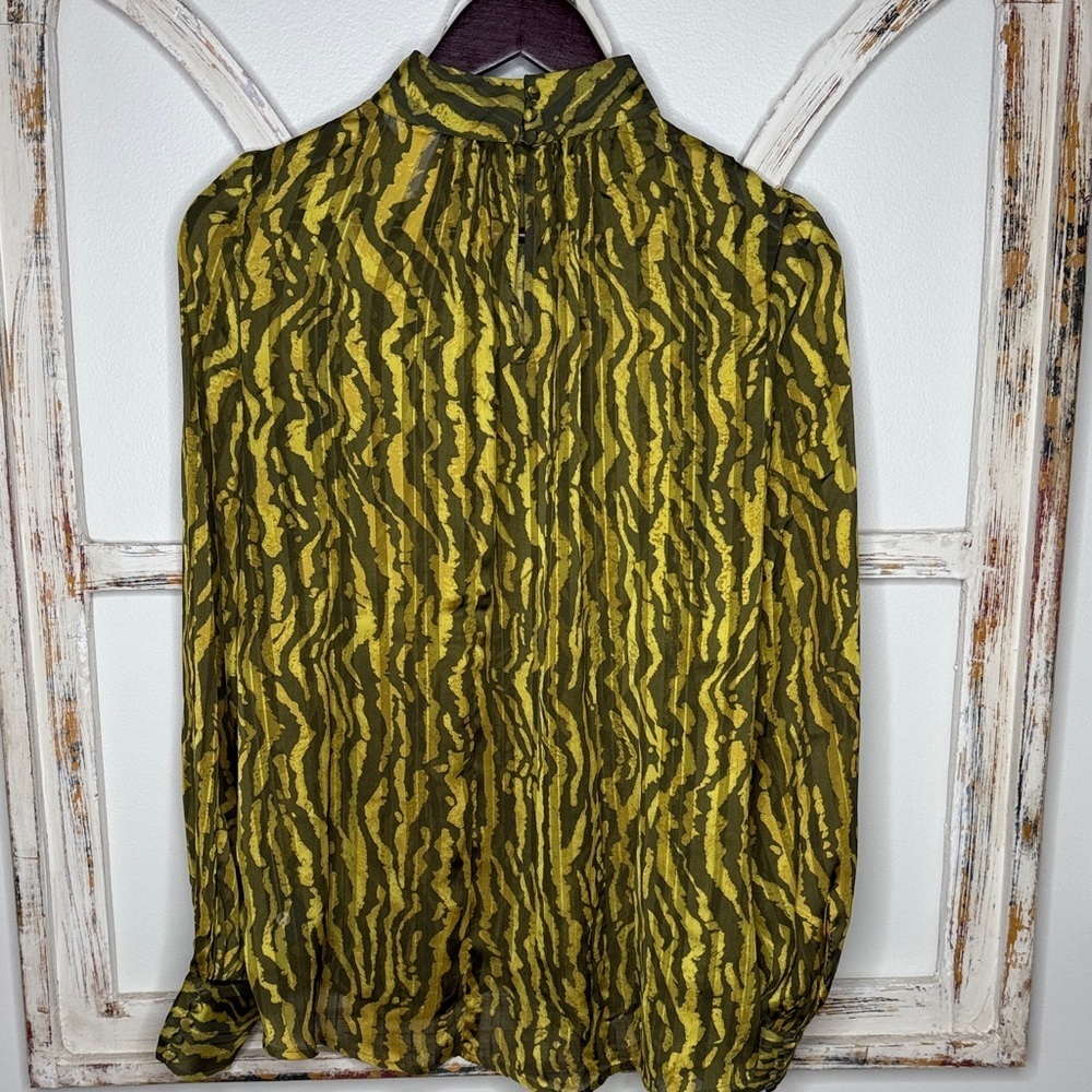 H&M Olive and Yellow Animal Print Blouse - Picture 4 of 8